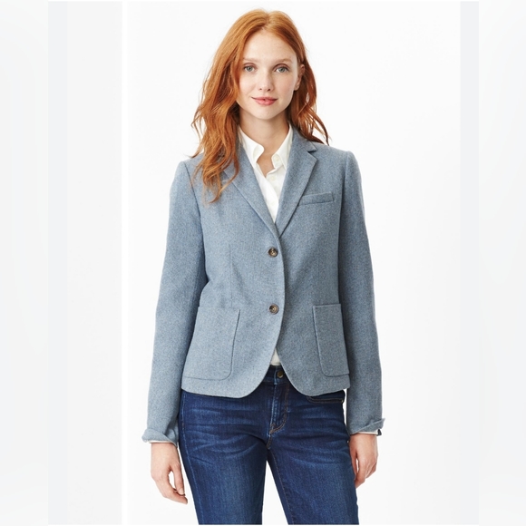 GAP Jackets & Blazers - NWT Gap Basketweave Wool Academy Blazer - Light Blue - Size 4